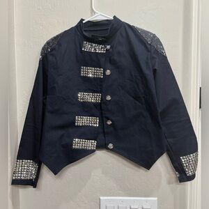 Weissman Black Garment with Silver Details